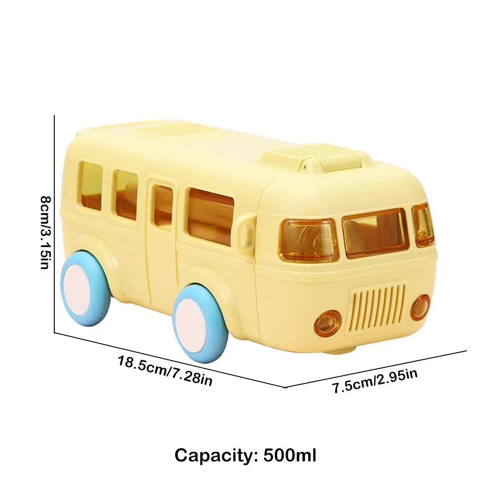Kids Water Bottle Bus Shape – Portable & Detachable Cup | 480ml