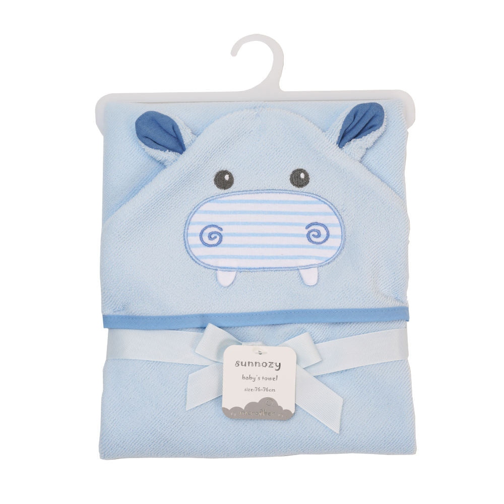 Baby Bath Towel Cartoon Animal Hooded 100% Cotton, Ultra Soft & Absorbent 76 x 76 cm