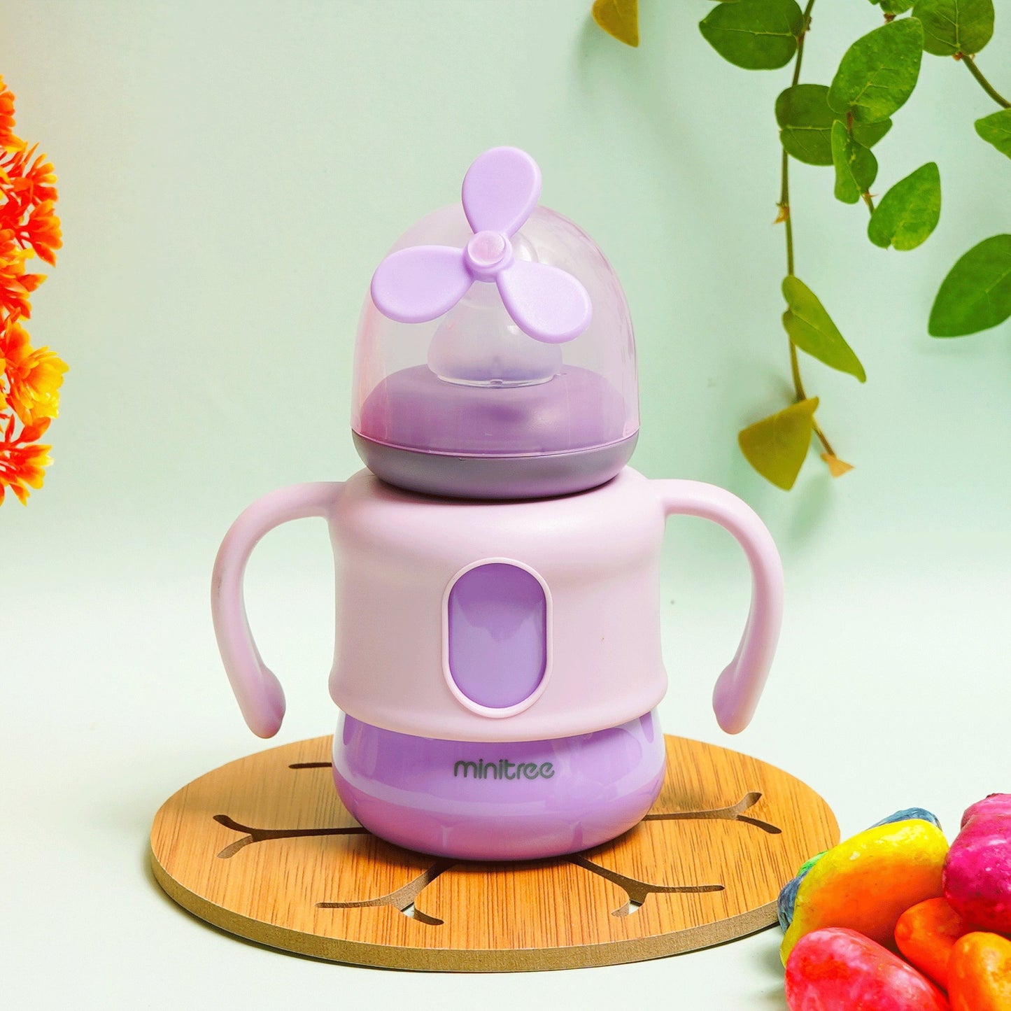 MiniTree Regular Neck Feeding Bottle with Handles – 150mL BPA-Free Baby Bottle