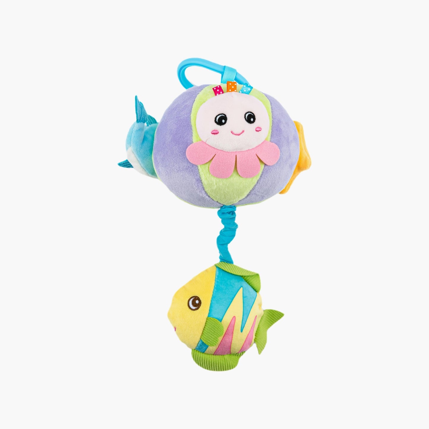 Hanging Toy Musical – Plush Flower Ball Ring with Bell Sound