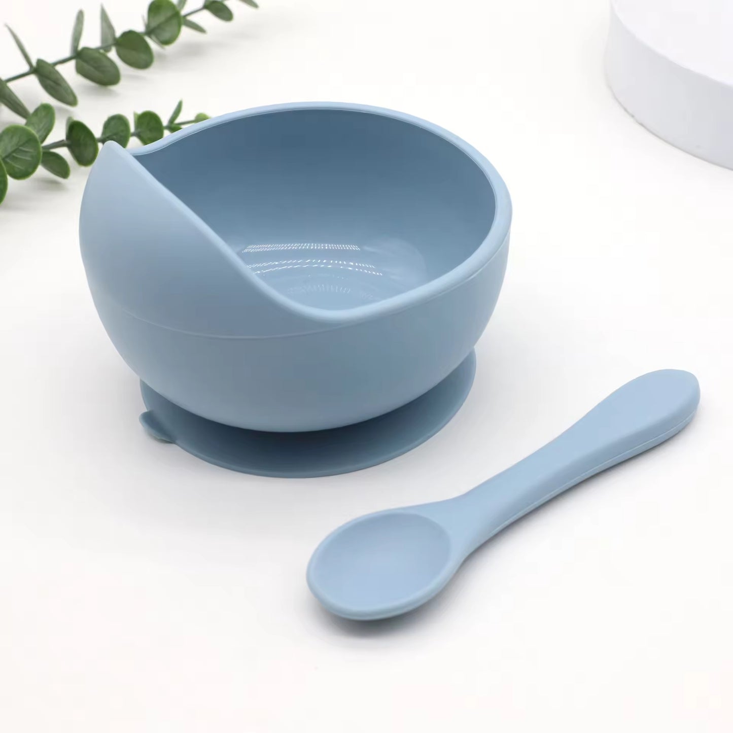 Baby Feeding Bowl with Spoon Food Grade Silicone  – BPA Free, Suction Base