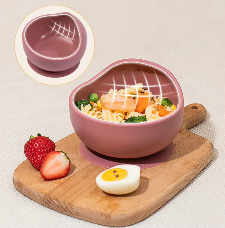 Baby Feeding Bowl with Spoon Food Grade Silicone  – BPA Free, Suction Base