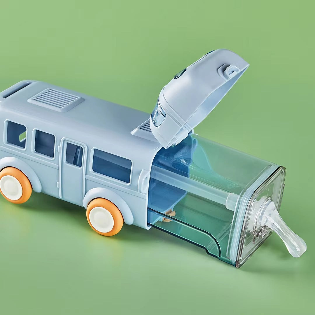 Kids Water Bottle Bus Shape  – Portable & Detachable Cup | 480ml