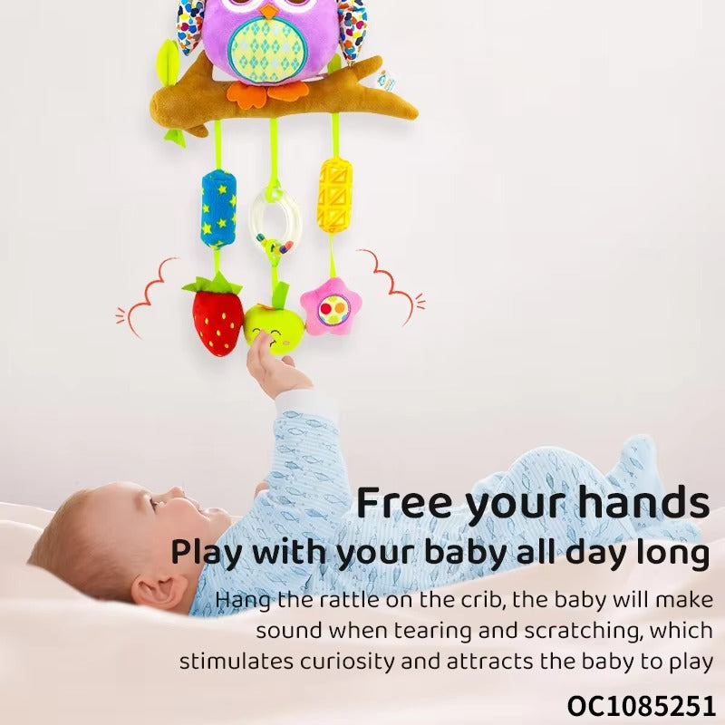 Hanging Rattle Toy Newborn Baby Plush  for Crib, Stroller & Car (168020)