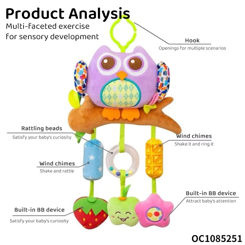 Hanging Rattle Toy Newborn Baby Plush  for Crib, Stroller & Car (168020)