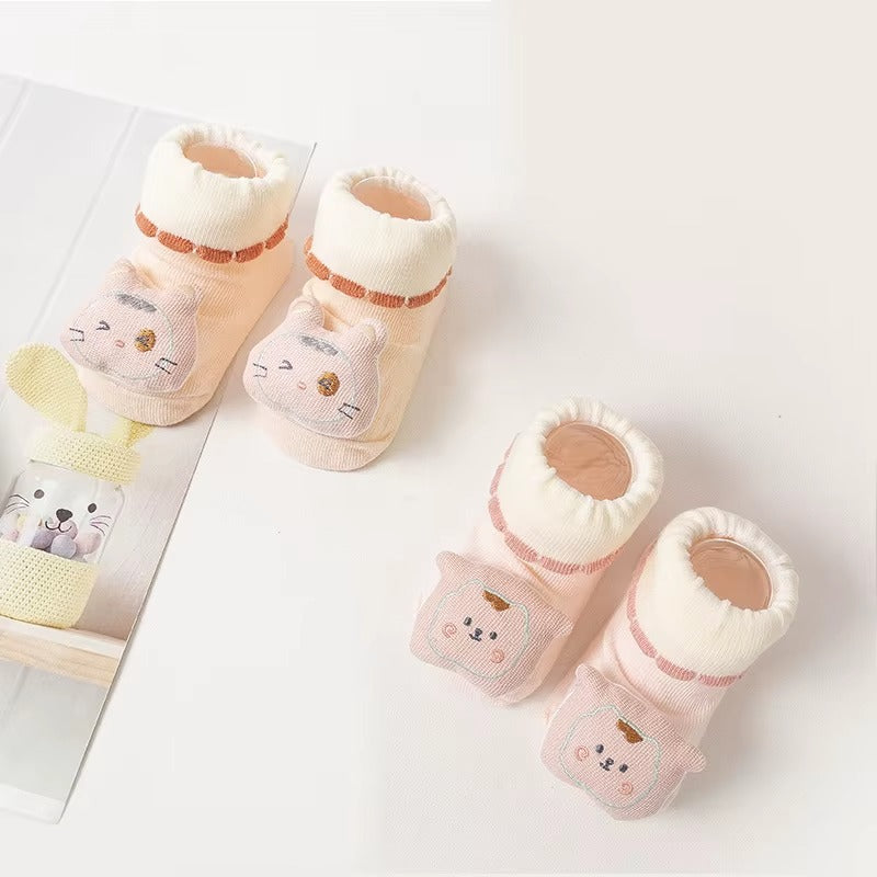Baby Socks – Assorted Colors (2 Pair Pack) | Soft, Breathable & Anti-Slip