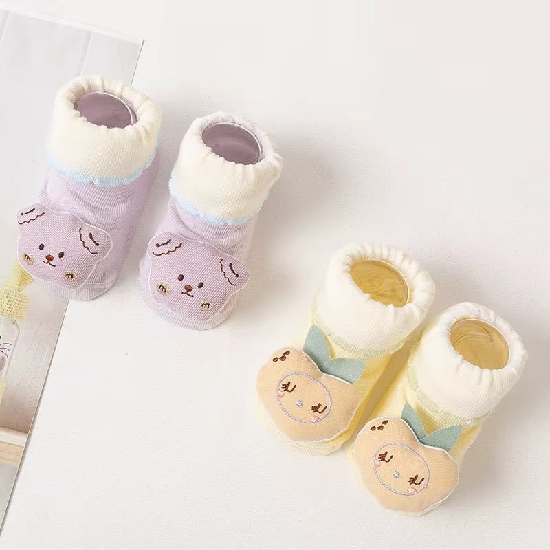 Baby Socks – Assorted Colors (2 Pair Pack) | Soft, Breathable & Anti-Slip