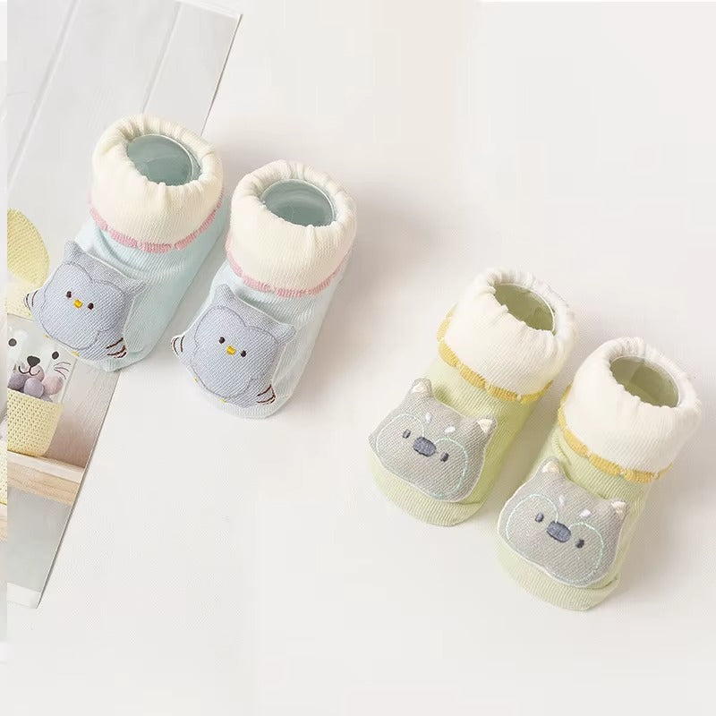 Baby Socks – Assorted Colors (2 Pair Pack) | Soft, Breathable & Anti-Slip