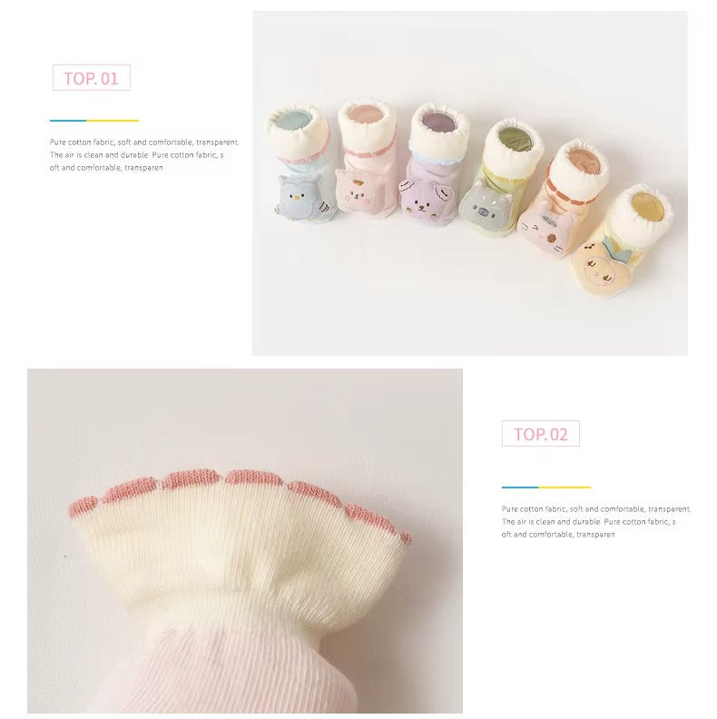 Baby Socks – Assorted Colors (2 Pair Pack) | Soft, Breathable & Anti-Slip