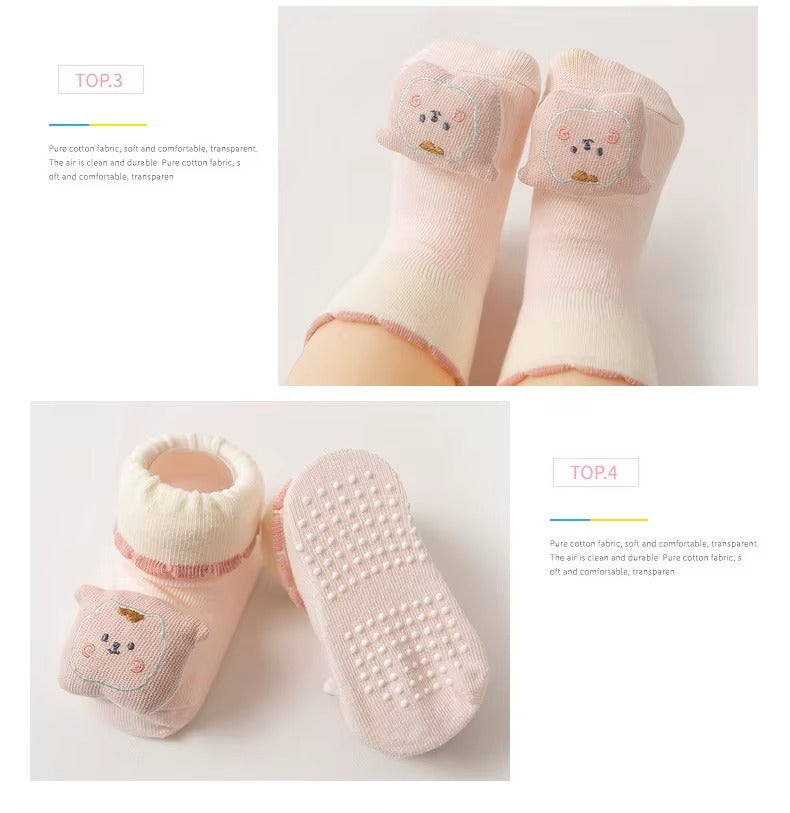 Baby Socks – Assorted Colors (2 Pair Pack) | Soft, Breathable & Anti-Slip