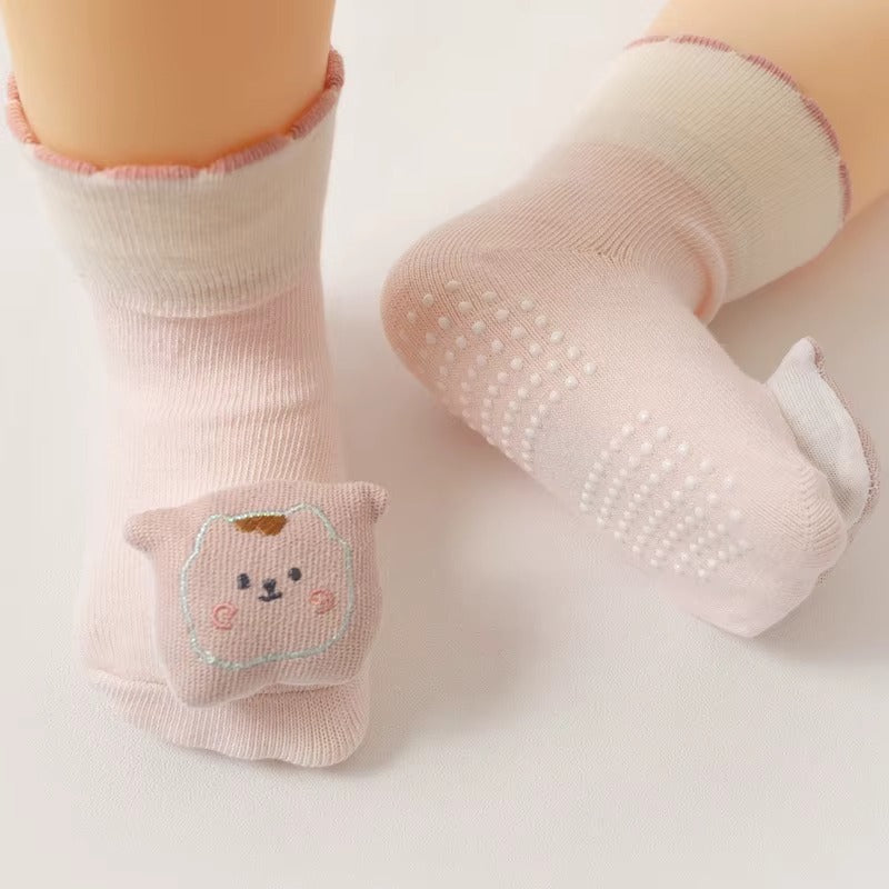 Baby Socks – Assorted Colors (2 Pair Pack) | Soft, Breathable & Anti-Slip