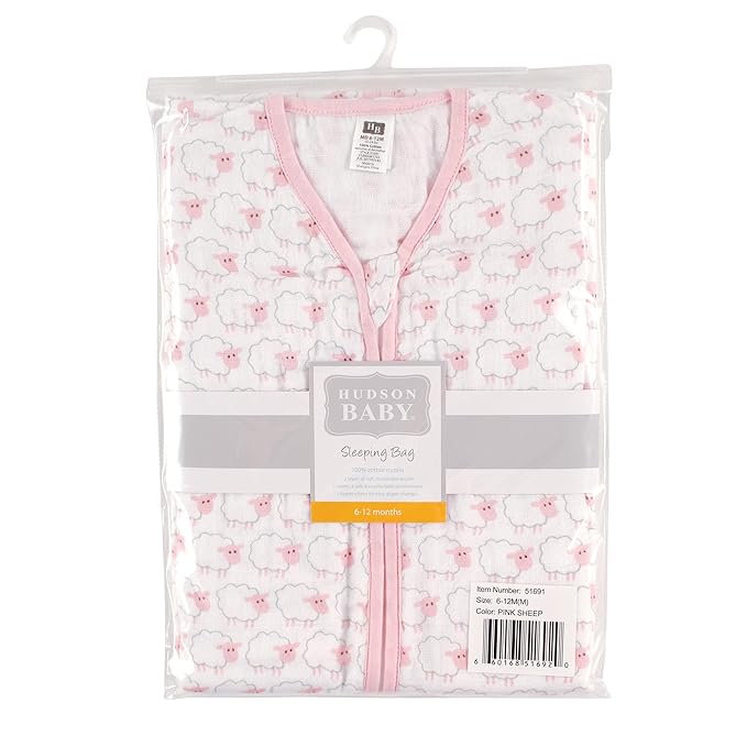 Sleeping Bag Hudson Baby Cotton Muslin  – 8 Colors | Sizes 6-12 & 12-18 Months