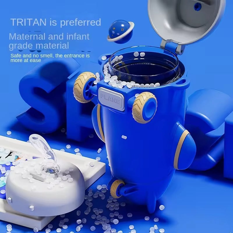 Water Bottle Adorable Airplane Design Tritan  – Stainless Steel Vacuum Insulated Cup for Toddlers