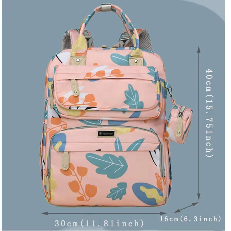 Diaper Backpack bag  with Insulated Bottle Holder & Changing Pad