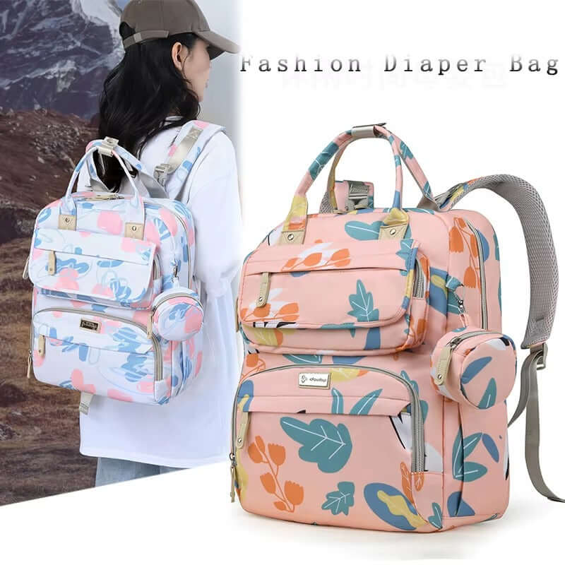Diaper Backpack bag  with Insulated Bottle Holder & Changing Pad