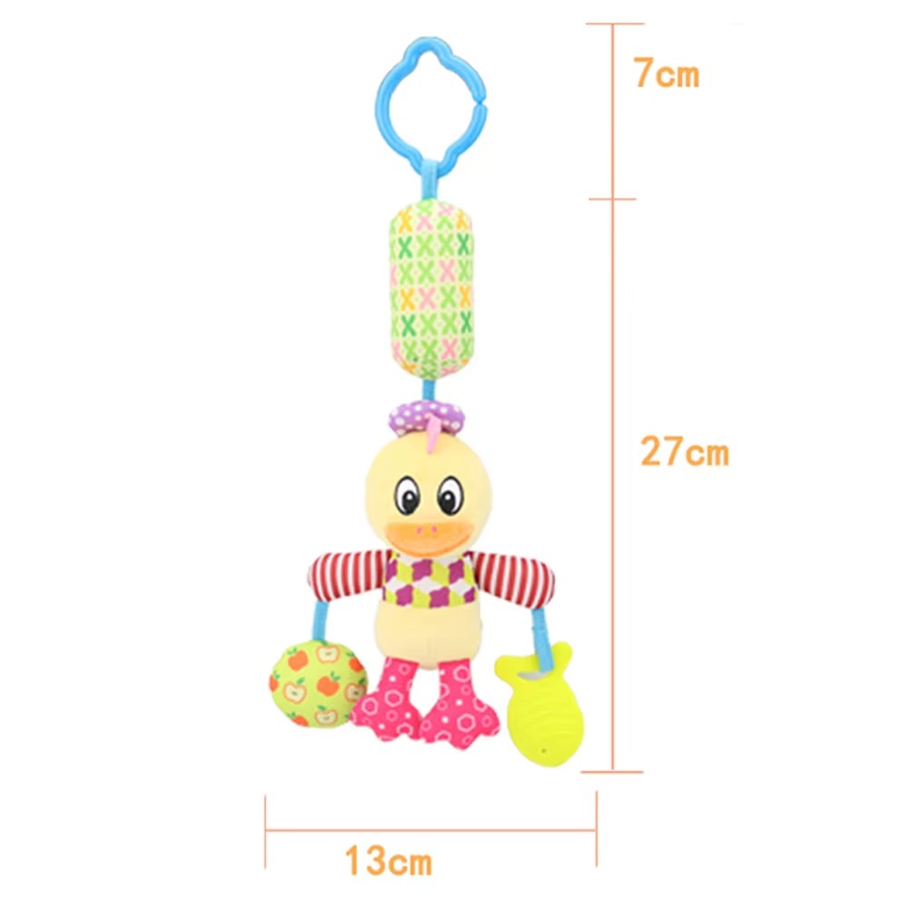 Hanging Musical Chime Plush Toy with Teether – Crib & Stroller Baby Toy