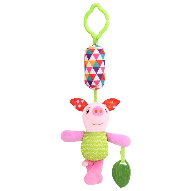 Hanging Musical Chime Plush Toy with Teether – Crib & Stroller Baby Toy