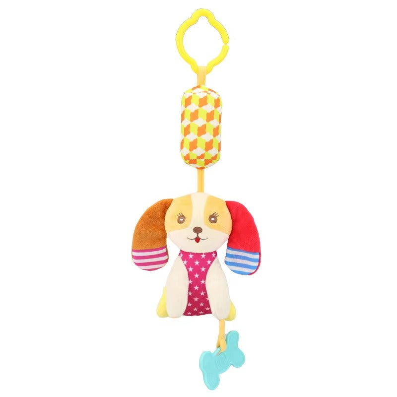 Hanging Musical Chime Plush Toy with Teether – Crib & Stroller Baby Toy