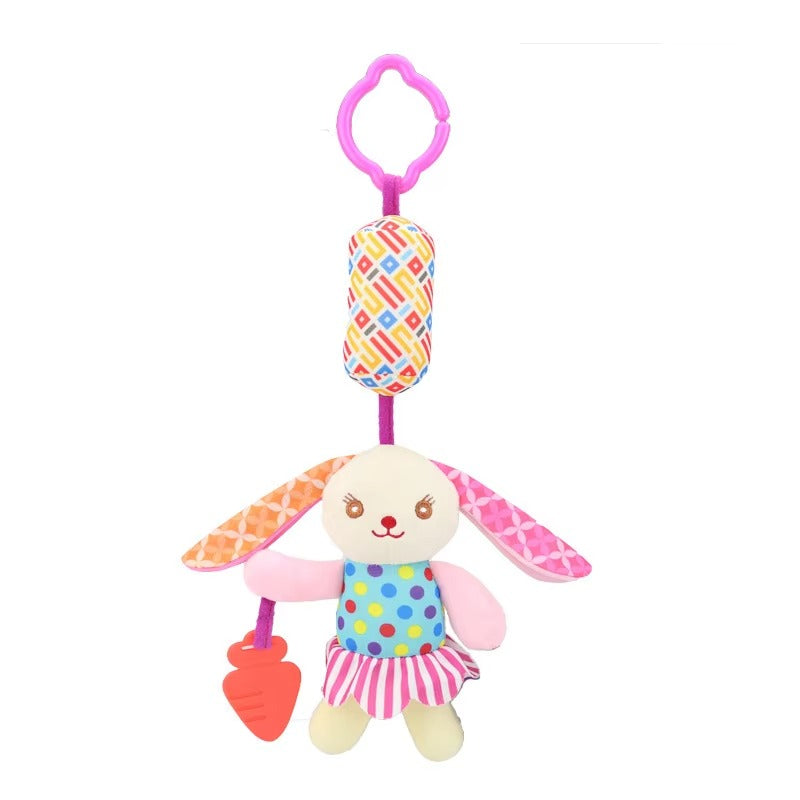 Hanging Musical Chime Plush Toy with Teether – Crib & Stroller Baby Toy