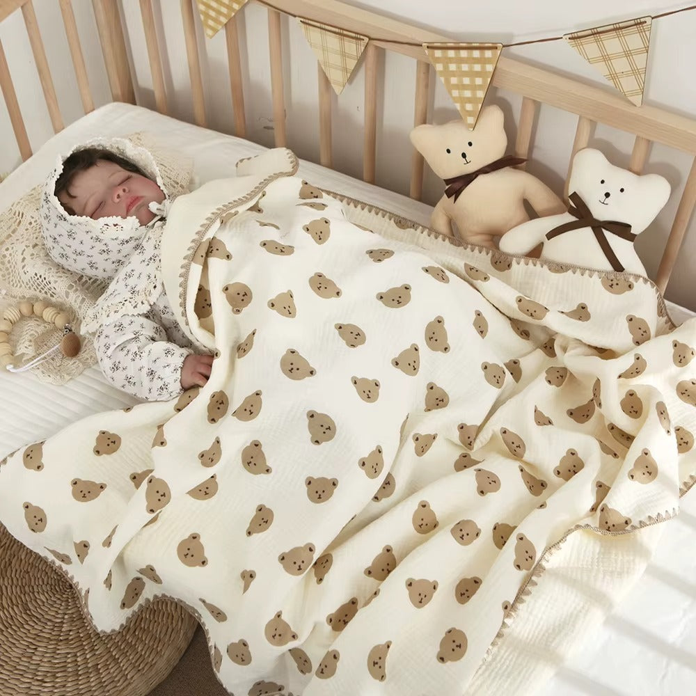 Super Soft Breathable 100% Cotton Baby Muslin Swaddle Blanket – Multi-Print, Lightweight & Skin-Friendly