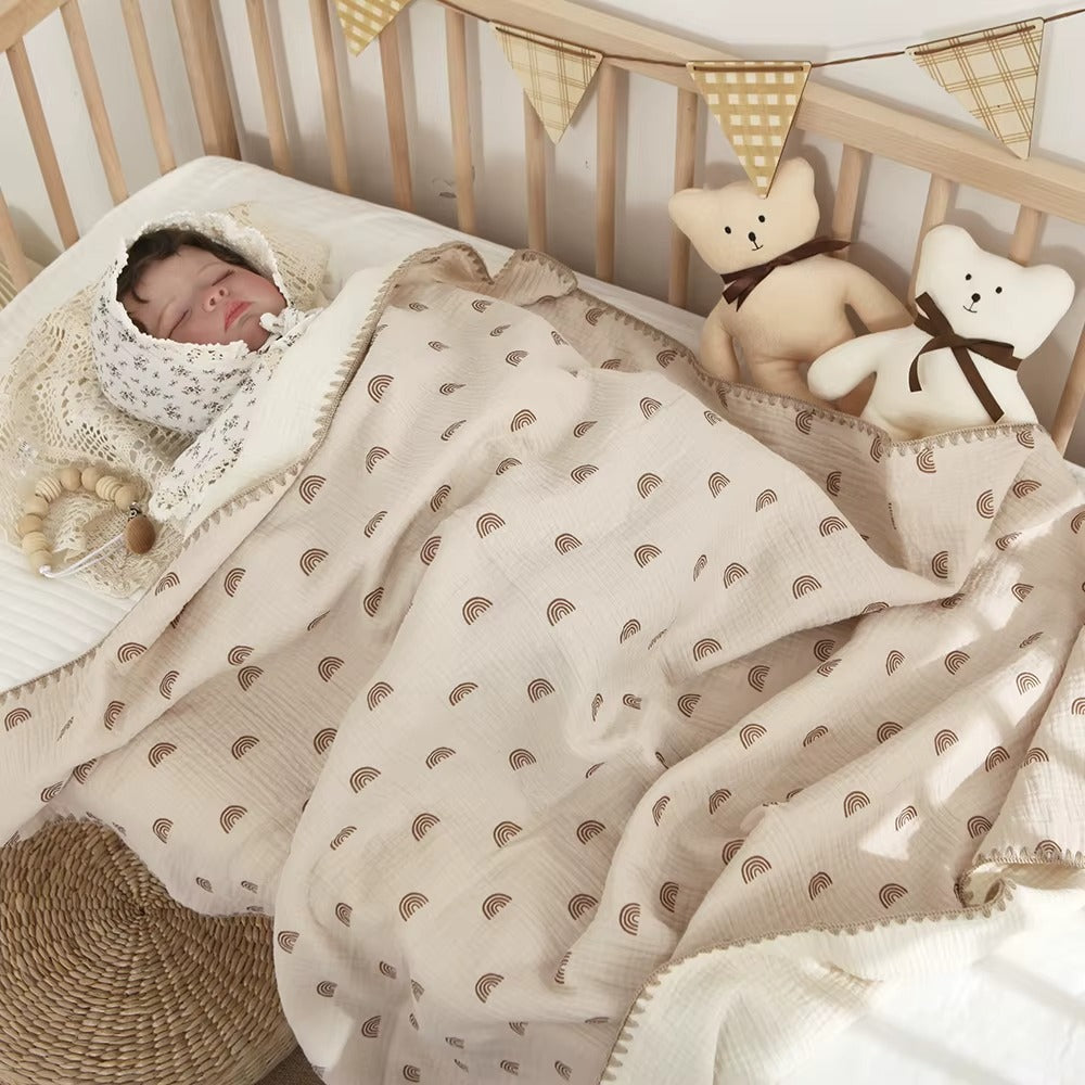 Super Soft Breathable 100% Cotton Baby Muslin Swaddle Blanket – Multi-Print, Lightweight & Skin-Friendly