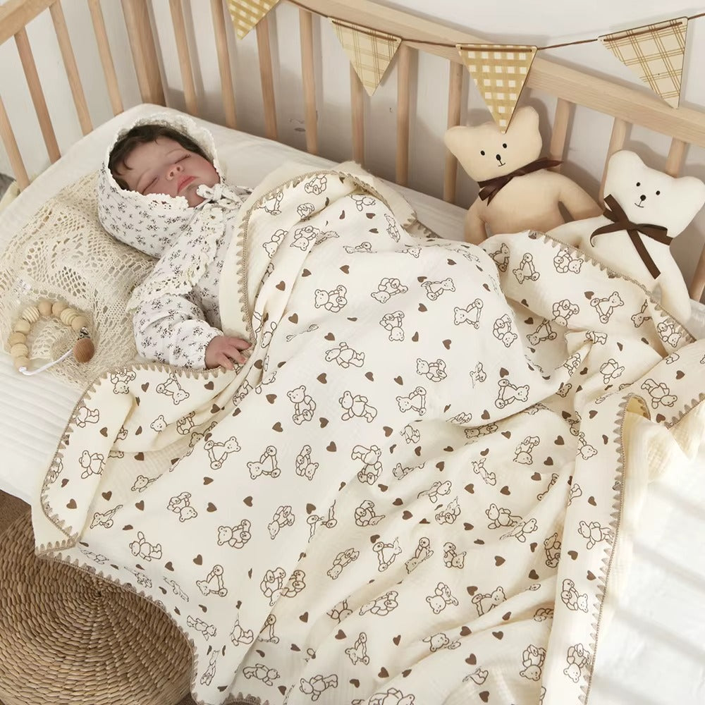 Super Soft Breathable 100% Cotton Baby Muslin Swaddle Blanket – Multi-Print, Lightweight & Skin-Friendly