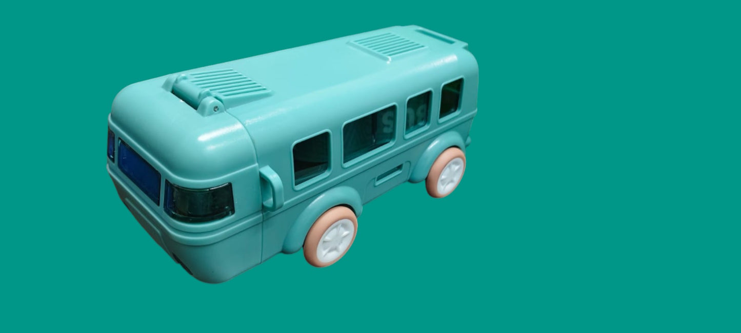 Kids Water Bottle Bus Shape  – Portable & Detachable Cup | 480ml