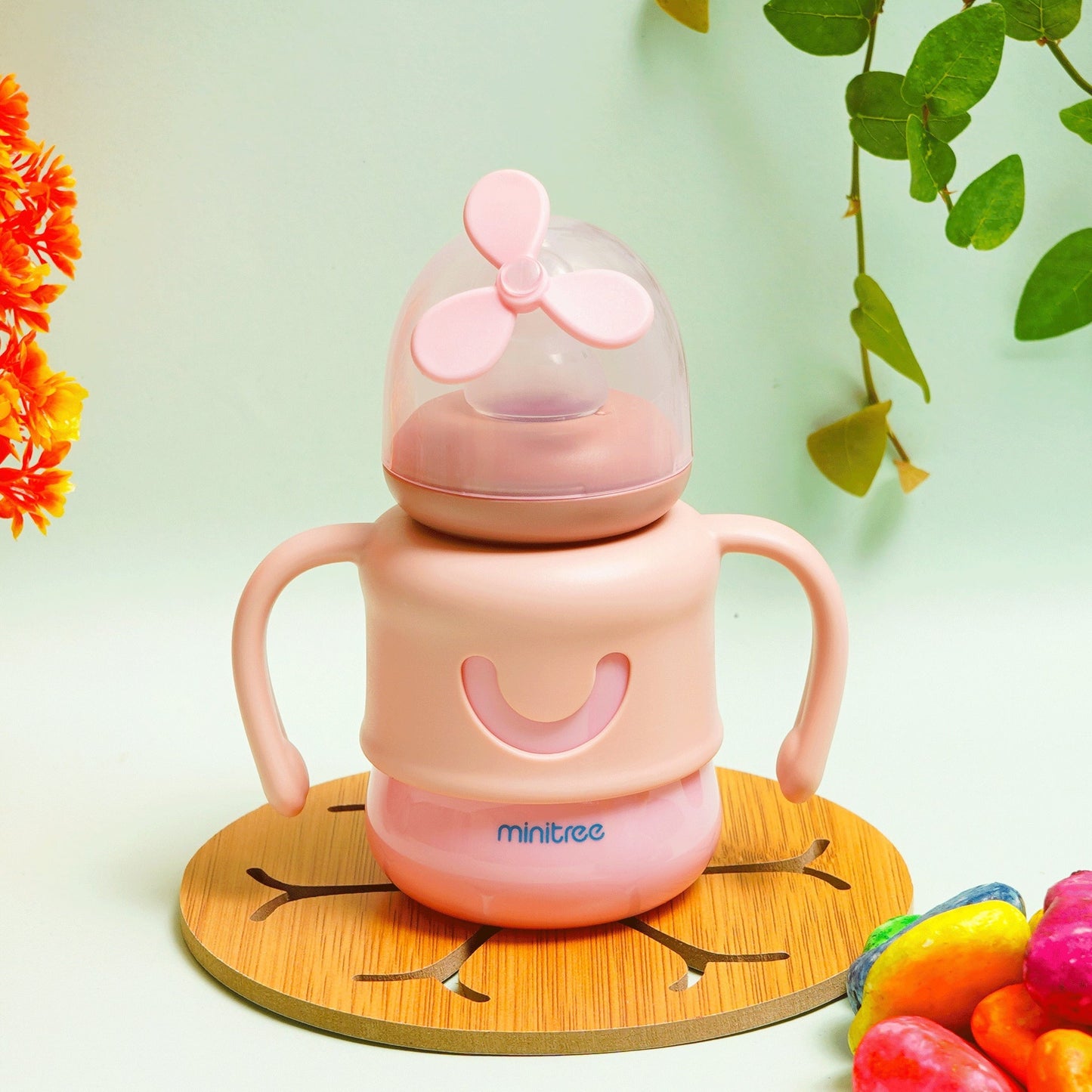 MiniTree Regular Neck Feeding Bottle with Handles – 150mL BPA-Free Baby Bottle