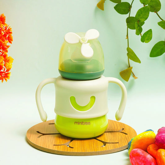 MiniTree Regular Neck Feeding Bottle with Handles – 150mL BPA-Free Baby Bottle