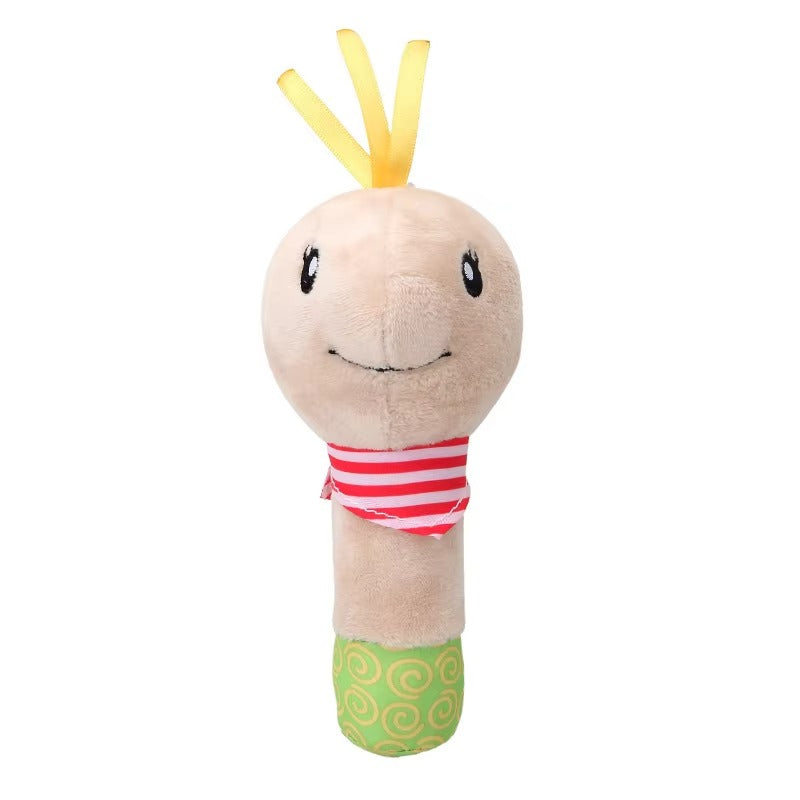Baby Rattle Soft Cartoon Handbell Toy Plush Squeaky Animal Toy