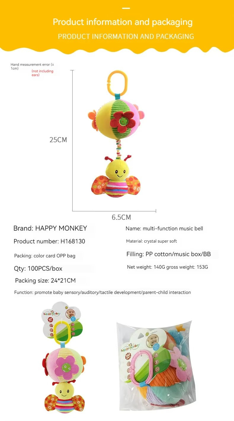 Pull String Musical Hanging Toy for Babies – Soft Plush Crib & Stroller Toy with Soothing Music(H168130