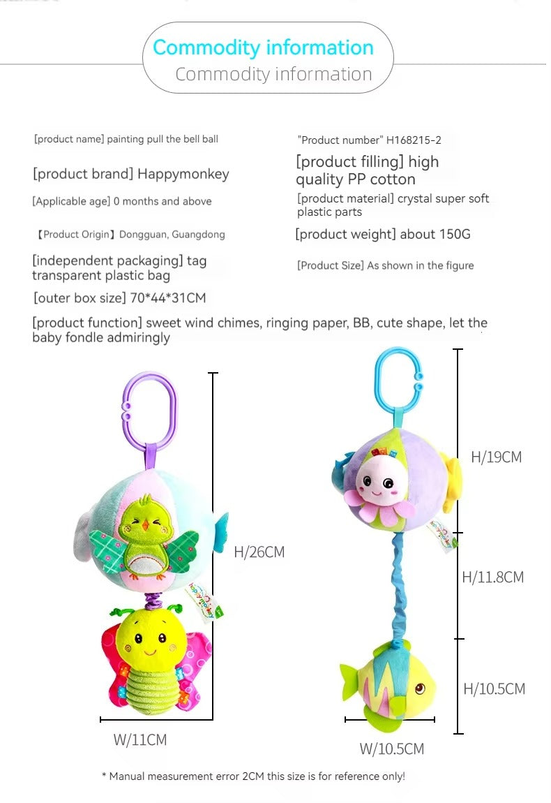 Hanging Toy Musical  – Plush Flower Ball Ring with Bell Sound