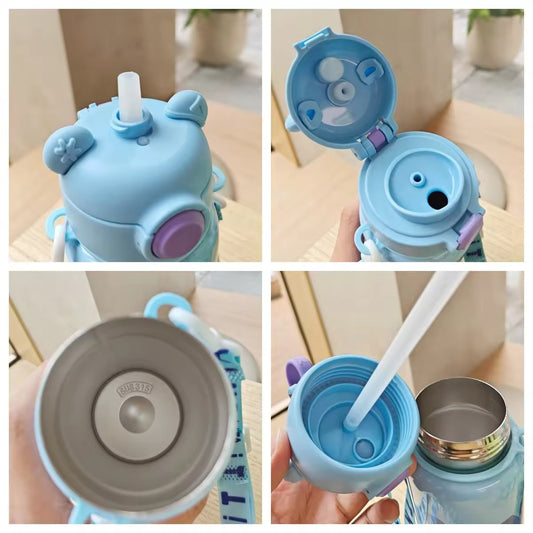 Kids Water Bottle Double Drinking Bottle 620ML with Shoulder Strap