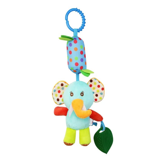 Wind Chime Plush Toy Hanging Musical Wind Chime Plush Toy Set with Teether – Animal Character Crib & Stroller Toy for Babies