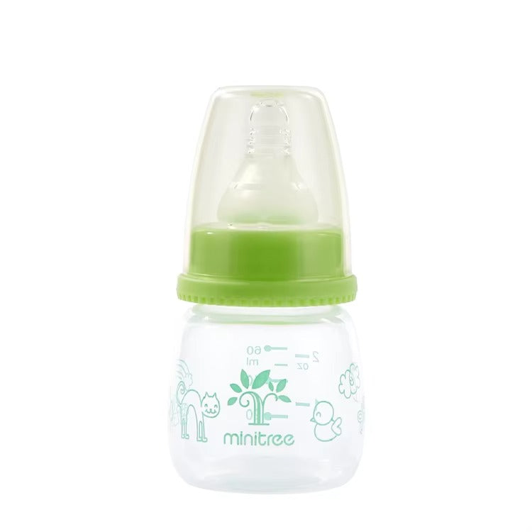 MiniTree Baby Feeding Bottle 60mL (0+ Months) – Soft Silicone Nipple, BPA-Free