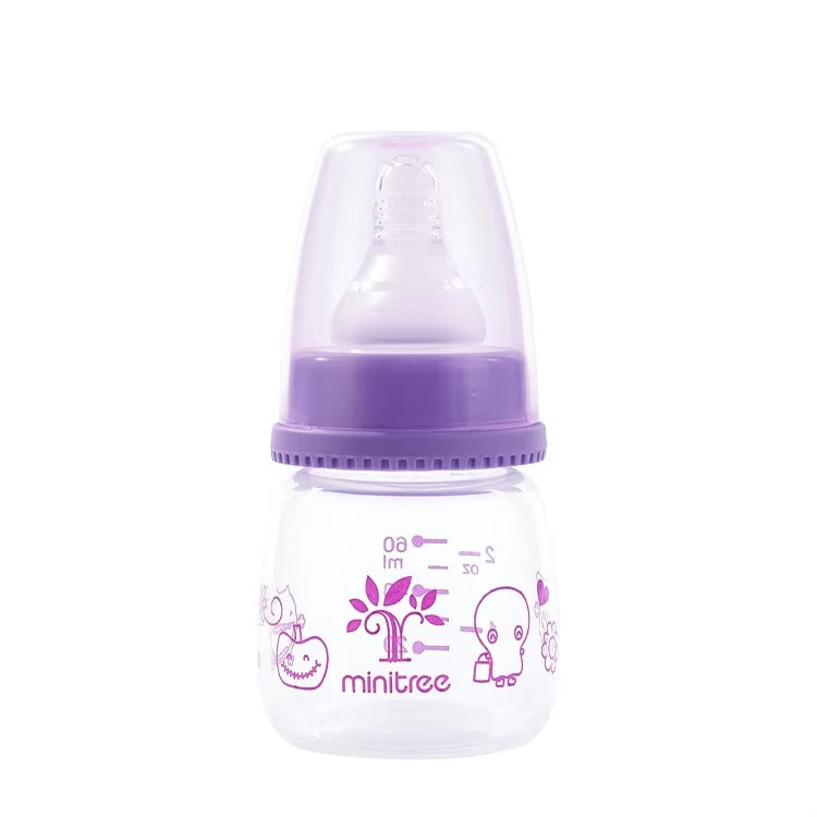 MiniTree Baby Feeding Bottle 60mL (0+ Months) – Soft Silicone Nipple, BPA-Free