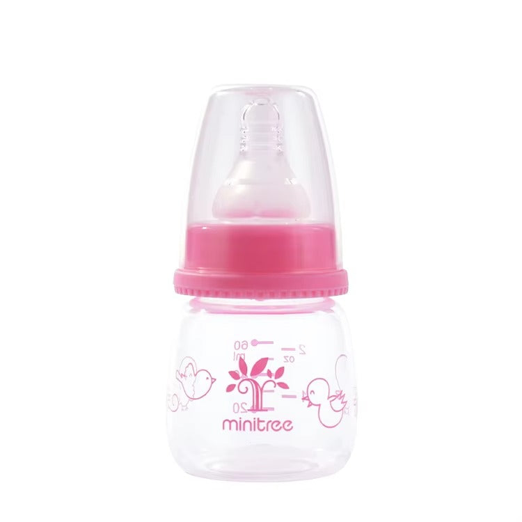 MiniTree Baby Feeding Bottle 60mL (0+ Months) – Soft Silicone Nipple, BPA-Free