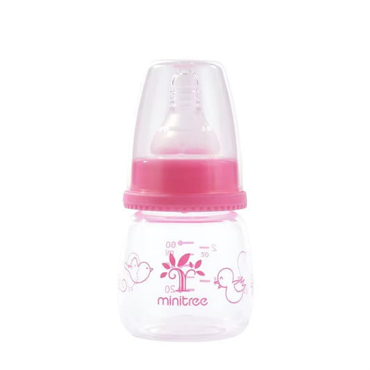 MiniTree Baby Feeding Bottle 60mL (0+ Months) – Soft Silicone Nipple, BPA-Free