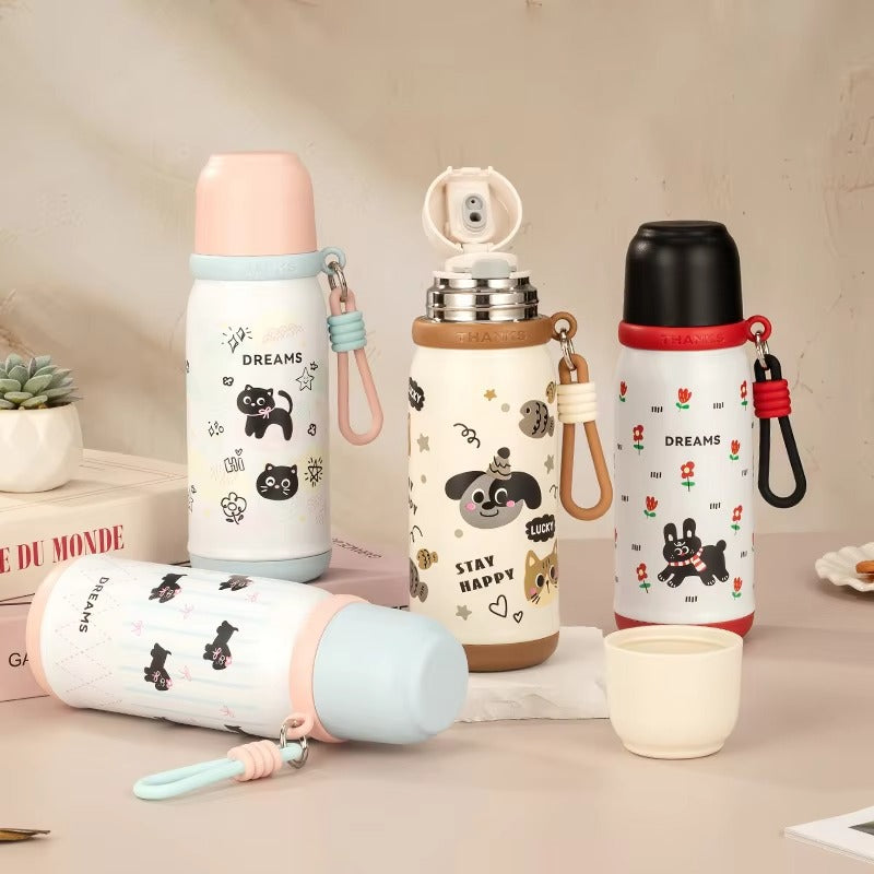 Kids Vacuum Flask Water Bottle Stainless Steel 500ml  Hot & Cold