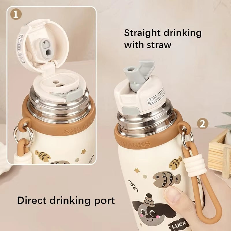 Kids Vacuum Flask Water Bottle Stainless Steel 500ml  Hot & Cold