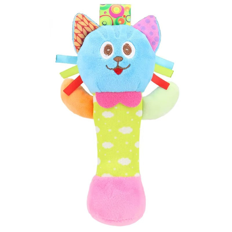 Baby Rattle Toy Soft Plush  with Musical Bell – Handheld Stick Rattle