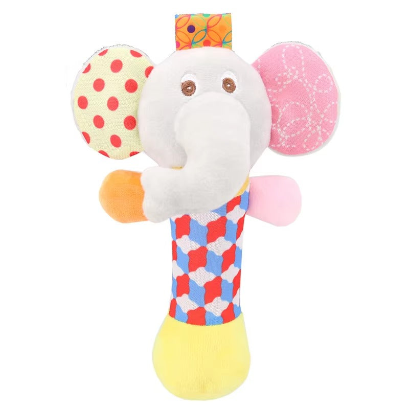 Baby Rattle Toy Soft Plush  with Musical Bell – Handheld Stick Rattle