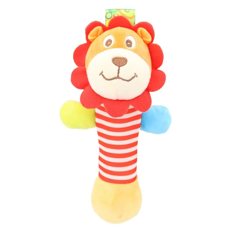 Baby Rattle Toy Soft Plush  with Musical Bell – Handheld Stick Rattle