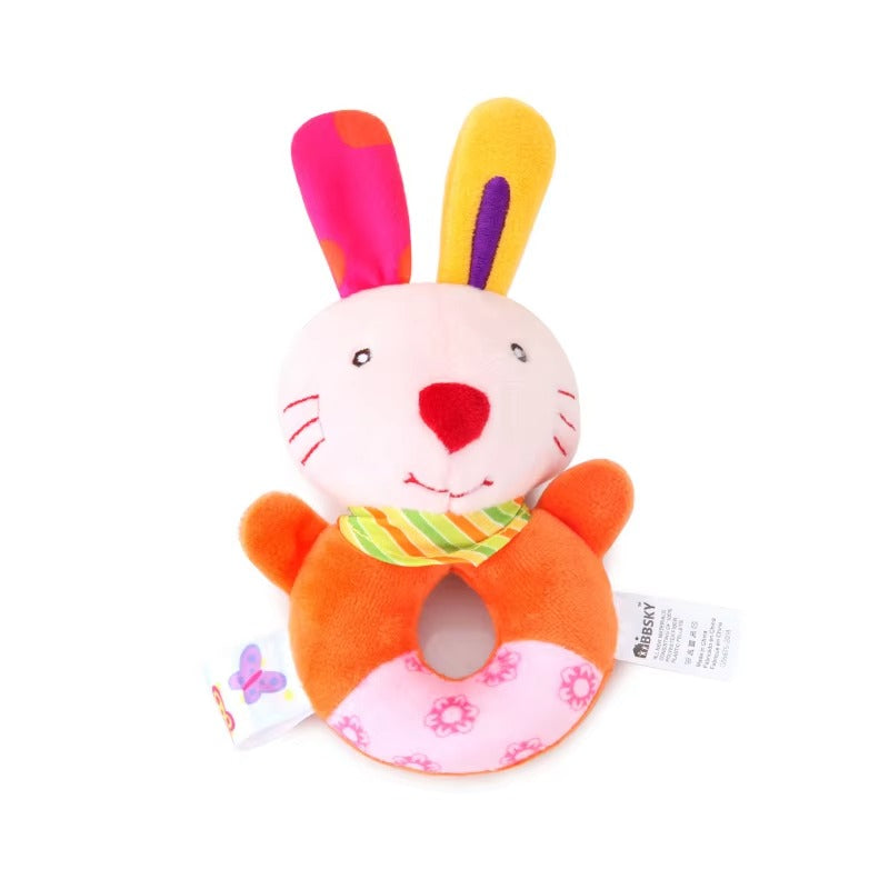 Baby Rattle Sensory Plush Toys for Babies | Soft Handbell, Crinkle & Squeaky Early Development Shakers
