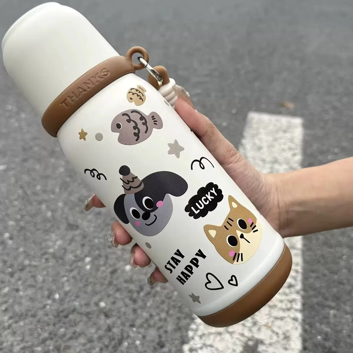 Kids Vacuum Flask Water Bottle Stainless Steel 500ml  Hot & Cold