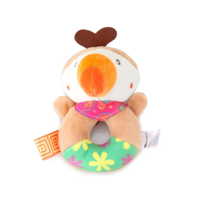 Baby Rattle Sensory Plush Toys for Babies | Soft Handbell, Crinkle & Squeaky Early Development Shakers