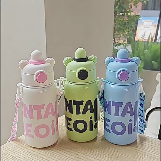 Kids Water Bottle Double Drinking Bottle 620ML with Shoulder Strap